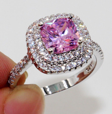 Sterling, pink, weddingengagementring, wedding ring