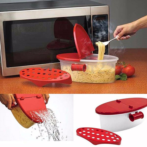 SODIAL Microwave Pasta Boat Cooker Spaghetti Cooking Box Vegetable Kitchen Gadget 
