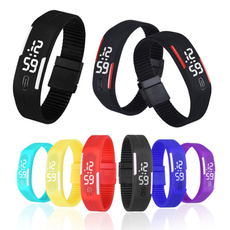 Hot Fashion Men Candy Silicone Strap Touch Screen Square Dial Digital LED Waterproof Sport Wrist Watch Women Kids Watches
