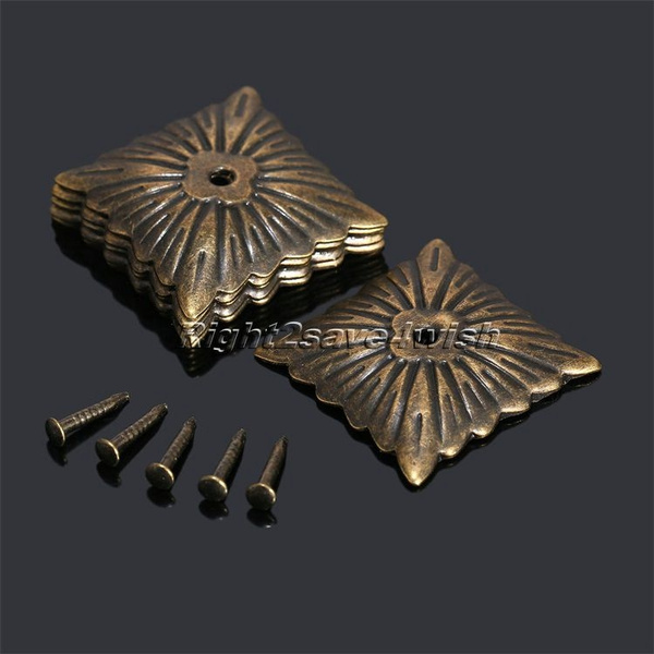 100Pcs Bronze Vintage Square Upholstery Nails Studs Furniture Decorative  Tacks