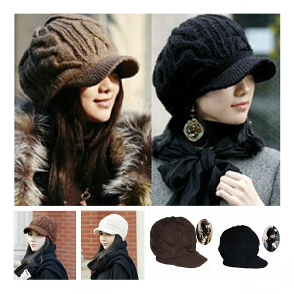 ladies knitted peaked hats