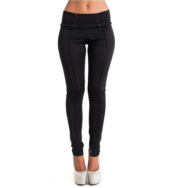 Women Fashion Stretch Sexy Long Trousers Elastic Hips Pants Slimming ...