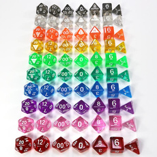 7diceset, rpgdice, Dice, sidedgemtransparentdice