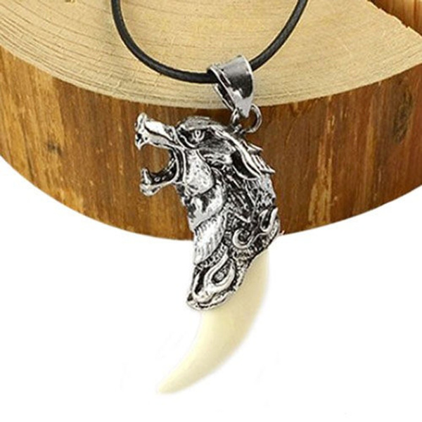 men's wolf tooth necklace