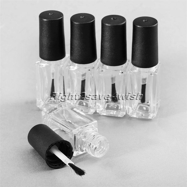 Sample Empty Mini Nail Polish Bottle Transparent Glass With Agitator Balls  | eBay