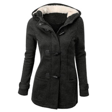 Winter Claw Clasp Womens Wool Blended Classic Pea Coat Jacket (S-XXL,Black,Light Grey,Dark Grey,Coffee)