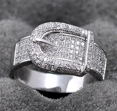 Fashion Accessory, DIAMOND, 925 sterling silver, wedding ring