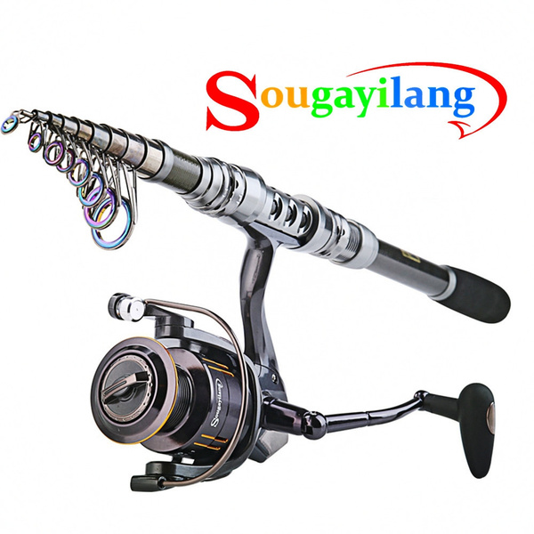 Rod and Reel 1.8-3.3m Carbon Telescopic Fishing Rod with 14BB Spinning Reel Sea  Saltwater Freshwater Kits