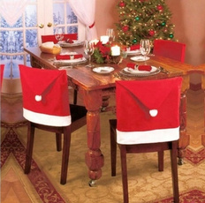 1pcs Santa Red Hat Chair Covers Christmas Decorations Dinner Chair Xmas Cap Cover