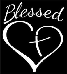 Blessed Heart and Cross Decal Sticker Cars Trucks Windows Laptops