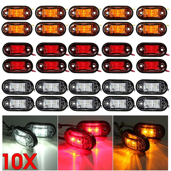 5 x WHITE SIDE MARKER CAB ROOF LAMPS LIGHTS 12/24V LORRY TRUCK TRAILER E-MARKED 