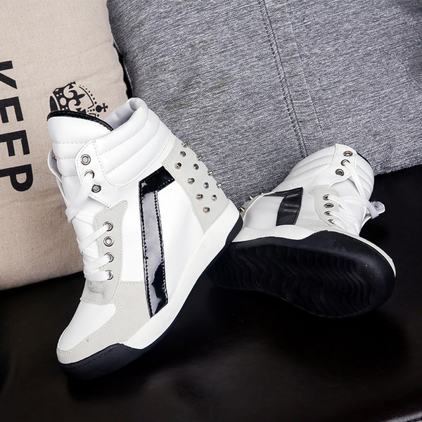 white wedge tennis shoes