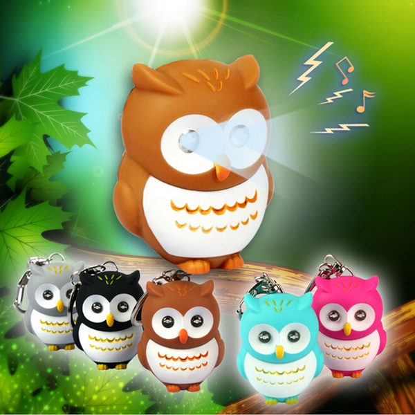 Toys Cute Owl Keyring Luminous Voice Keychain LED Light Flashlight Key ChaiWTUS Toys Cute Owl Keyring Luminous Voice Keychain LED Light Flashlight Key ChaiWTUS