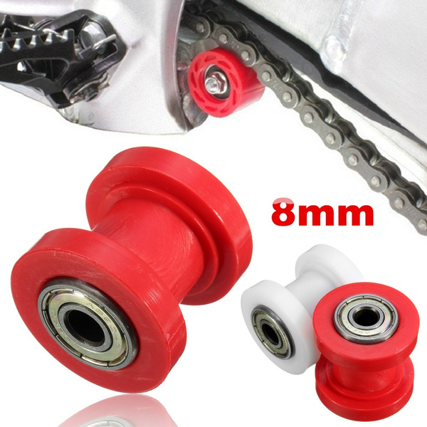 Qiilu Motorcycle Chain Pulley Roller 8mm Chain Roller Tensioner Pulley Wheel Guide Rubber /& Iron For Motorcycle Dirt Bike Enduro