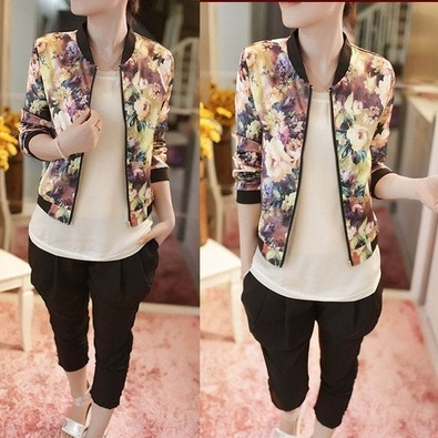 Summer Floral Bomber Jacket