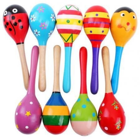 Colore Maracas En Bois Bebe Enfant Instrument De Musique Hochet Shaker Parti Jouet Livraison Aleatoires Wish