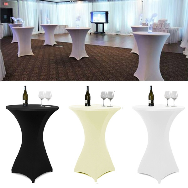 COCKTAIL TABLE COVERS 60cm 80cm Poseur Dry Bar Spandex Wedding Party Cloths UK 