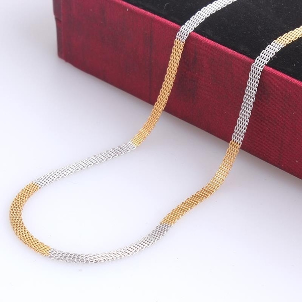 3mm Width Golden Silver Grid Chains Length 50cm 316l Stainless Steel Necklace For Men Women Jewelry Wholesale Wish 3mm Width Golden Silver Grid Chains Length 50cm 316l Stainless Steel Necklace For Men Women Jewelry Wholesale Wish