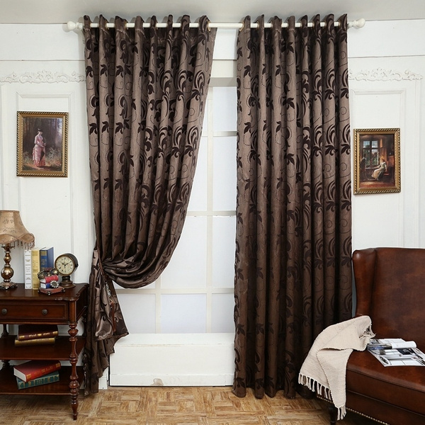 1 Pc Naperal Modern Curtains For Living Room Curtain Fabrics Brown Window Panel Semi Blackout Bedroom Wish