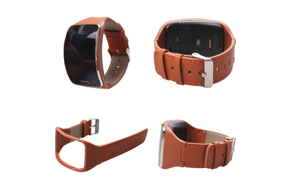 Brown Leather Replacement Wrist Watch Band For Samsung Galaxy Gear