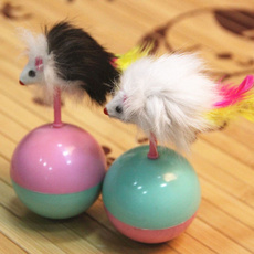 New 1pc Funny Mimi Mouse Tumbler Plastic Balls Playing Favorite Pet Cats Toys Random Color
