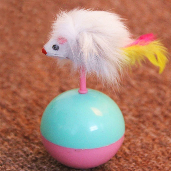 Favorite Random Color Mimi Mouse Tumbler Plastic Balls Playing Pet Cats Toys 