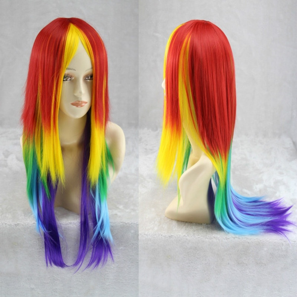 rainbow wig long