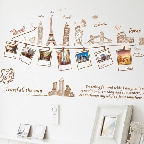 Fashion Europe Style Wallpaper Creative Combination World Travel Wall Stickers Bedroom Sofa Living Room Decoration Mural Classic Art Wall Decals | Wish Fashion Europe Style Wallpaper Creative Combination World Travel Wall Stickers Bedroom Sofa Living Room Decoration Mural Classic Art Wall Decals | Wish
