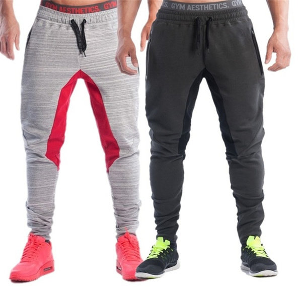 Men Skinny Sweatpants Fit Sports Trousers Bottoms Slim Gym Workout Joggers  Pants - Walmart.com
