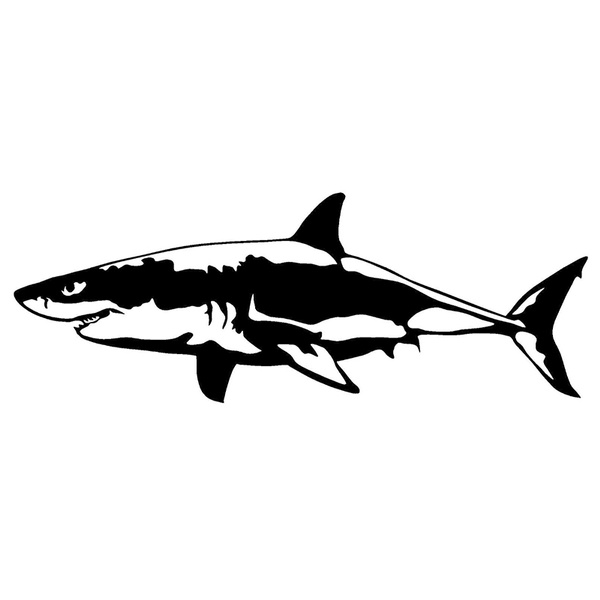 GREAT WHITE SHARK VINYL DECAL CAR WINDOW WALL LAPTOP BUMPER STICKER FISH JAWS 