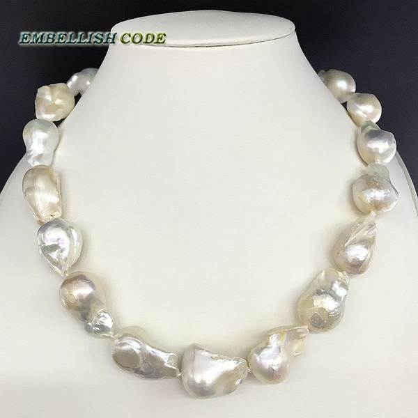 Large, Baroque, Freshwater Pearl Necklace - Etsy Canada | Large pearl  necklace, Baroque pearl necklace, Pearls