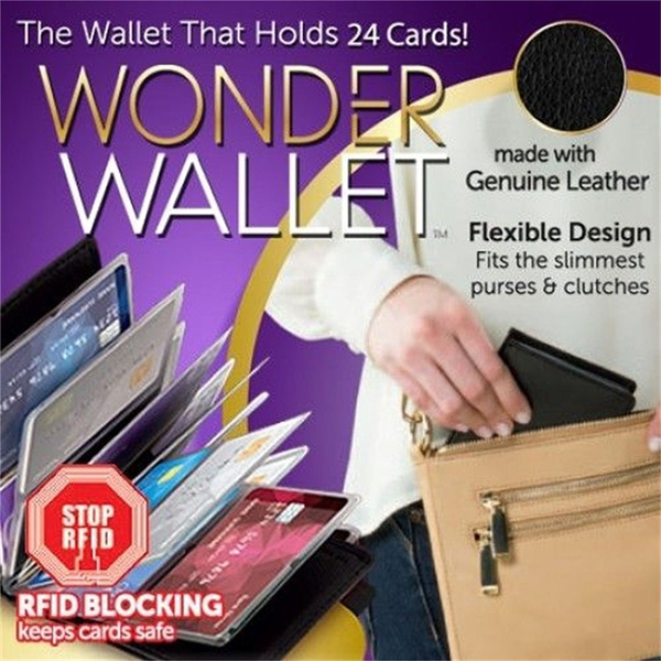 2 Portafogli Wonder Wallet Anti-RFID – Visti In TV – Colore Nero – Pelle Unisex
