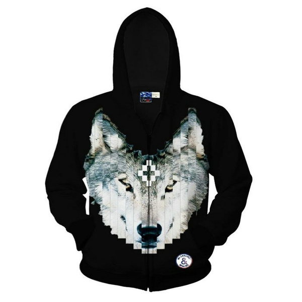 Women Men's 3D Novelty Pullover Hoodies Print Wolf Marcelo Burlon Design Hooded Sweatshirt Fall/winter Tops | Wish