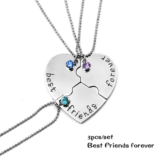 Unisex 3 Best Friends Forever Three Part Friendship BFF Necklace –  Klassywear