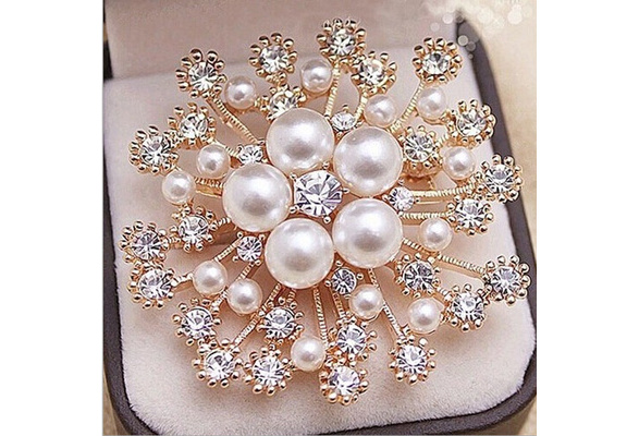  JYX Pearl Brooches for Women Gorgeous Pearl Brooch with 12mm  Lavender Edison Pearl Pin with Shiny Zircons: Clothing, Shoes & Jewelry