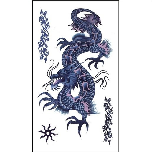 Black Winged Dragon Tattoo Sticker