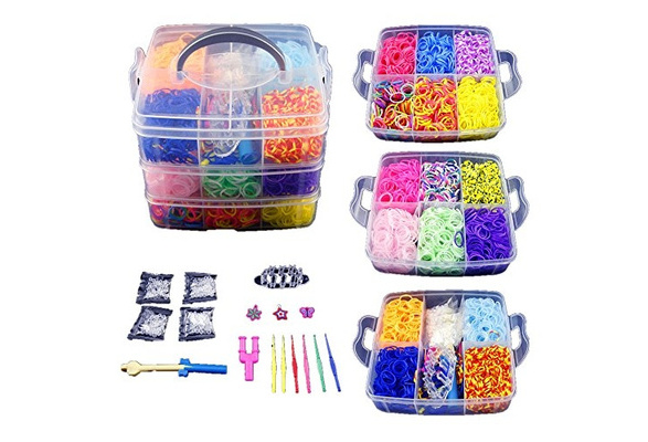 4800 Colorful Rubber Band Bracelet Loom Refill Kit Fun DIY for Kids  w/Storage Case