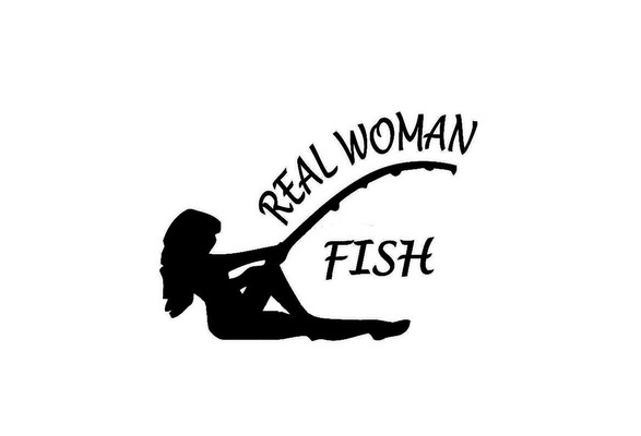 Fishing Car Sticker Sexy Beauty Real Woman Fish Decals Stickers