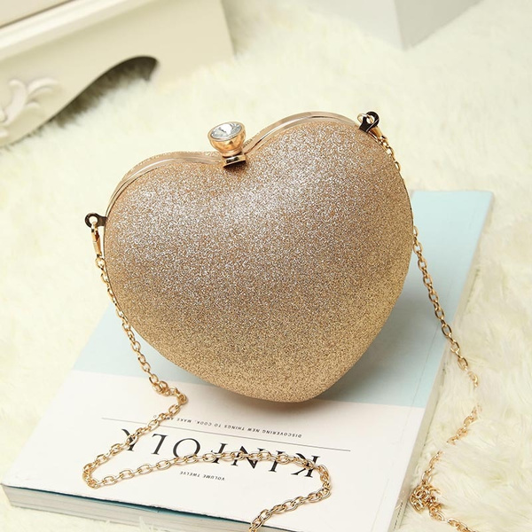 diamond heart clutch