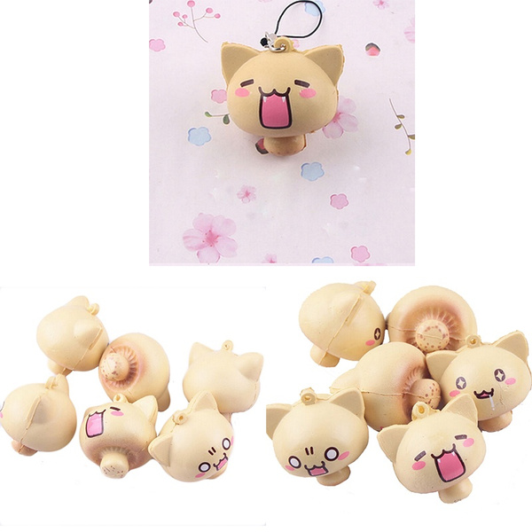 Pink Kawaii Mushroom Phone Charm