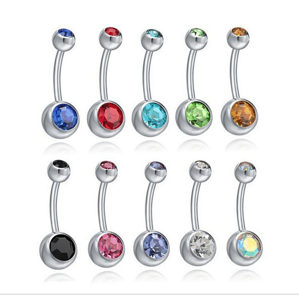 12Pcs Surgical Steel Crystal Rhinestone Belly Button Navel Bar Ring Piercing. 12Pcs Surgical Steel Crystal Rhinestone Belly Button Navel Bar Ring Piercing.