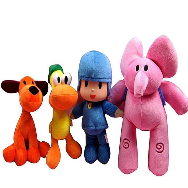 NEW Bandai Set Of 4pcs Pocoyo Elly Pato Loula Soft Plush Stuffed Figure Toy Doll 