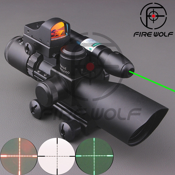 2.510X40 de visée tactique de chasse avec laser vert et mini
