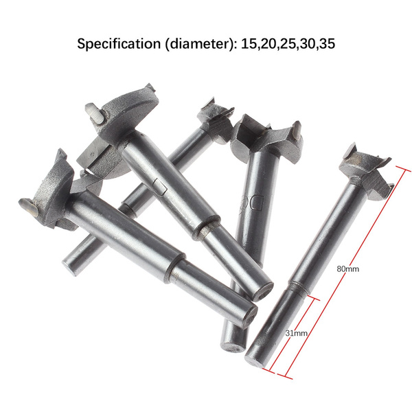 5Pcs Woodworking Hinge Boring Forstner Cabinet Wood Drill Bits Hole Saw ...