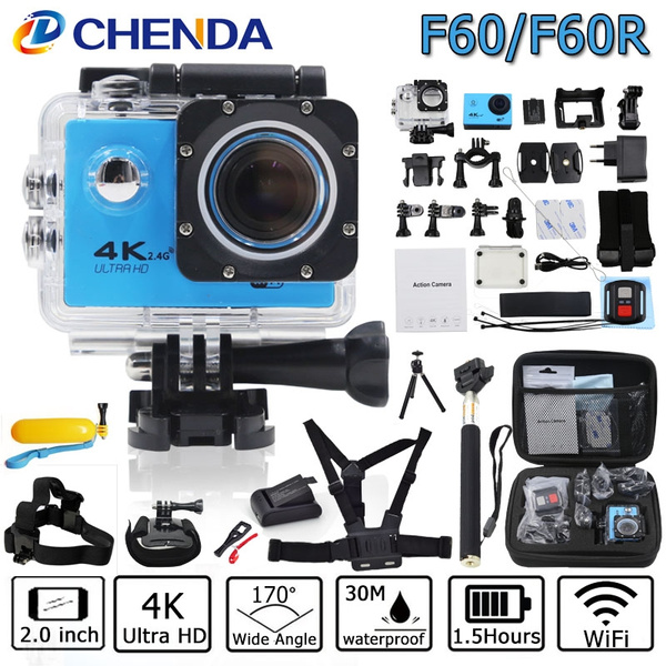 Action Camera F60/F60R 4K 30FPS Wifi Ultra HD 16MP 30M Waterproof Mini  Helmet Cam Car bike record Extreme Sports Camera