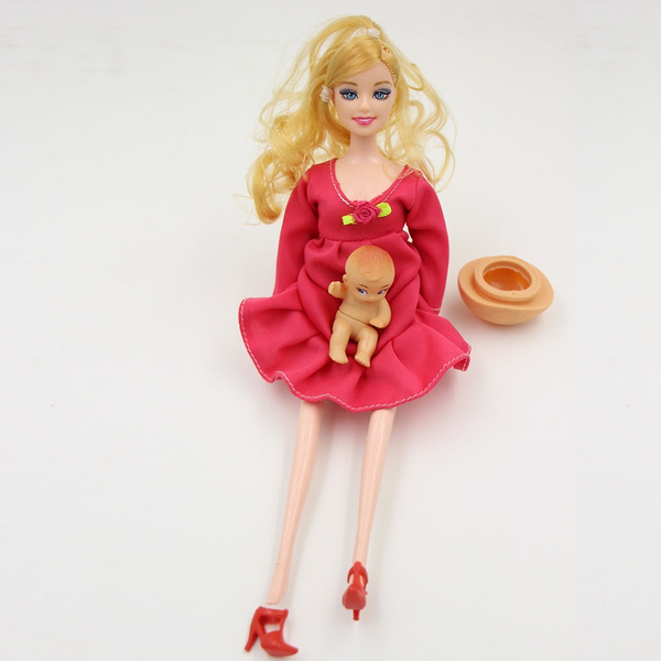 pregnant barbie with baby in belly