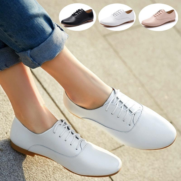 women's genuine leather oxford shoes