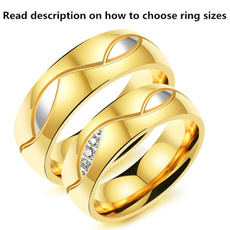Steel, Engagement Wedding Ring Set, wedding ring, gold