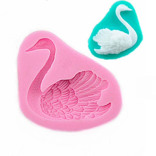 Cute Swan Silicone Fondant Cake Decorating Mold Cookie Pastry Baking Mould XNH2