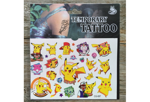 temporary tattoo Pokémon Pikachu tatuaggi temporanei Pokemon stickers